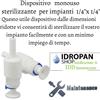 Dispositivo monouso per sterilizzante impianti domestici 1/4x1/4 2 pezzi