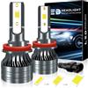 KaiDengZhe H8 H11 LED Lampadina per Fari, 2024 Aggiornamento più Recente H11 LED Lampadina con 30 PZ chip LED, 6000k Bianco 18000LM Fari Abbaglianti e Anabbaglianti più Luminosa al 600%-2PCS