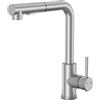 Yuanny Rubinetto da cucina, rubinetto da cucina con doccetta estraibile, girevole a 360°, monocomando, miscelatore da cucina, in acciaio inox, rubinetto da cucina, 2 tipi di getto, spazzolato