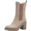 MARCO TOZZI Stivaletti Chelsea Donna in Pelle Sintetica con Tacco, Taupe Nubuck, 38 EU