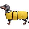 MOREZI Cappotto per cani con strisce riflettenti, impermeabile, regolabile, adatto per cani di piccola e media taglia come bassotto giallo XS