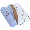 LÄSSIG Coperta Puck per neonati Panno di garza Set di 3 pezzi in cotone 80 x 80 cm/Heavenly soft Swaddle L Happy Rascals sky blue