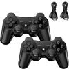 Diswoe Controller per PS3, confezione da 2 controller wireless con Dual Shock, Bluetooth, Reargable Remote Gamepad Joystick con 2 cavi di ricarica