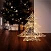 ECD Germany Albero di Natale con Illuminazione a 20 LED con Luce Bianco Caldo Decorazione Natalizia 30 cm in Metallo Oro con Timer 6 ore ON 18 ore OFF e Batterie Design Creativo