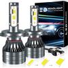 KaiDengZhe H4 LED Lampadina per Fari, 2024 Aggiornamento più Recente 9003 LED Lampadina con 30 PZ chip LED, 6000k Bianco 18000LM Fari Abbaglianti e Anabbaglianti più Luminosa al 600%-2PCS