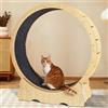 HZWJD Cat Wheel Wood Grain Cat Tapis roulant Silenzioso e senza apertura, Ruota di sicurezza per gatti ad angolo rotondo interno con bloccaggio