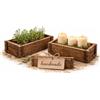MC-Trend set di 2 scatole di legno uniche a forma di mattone con finiture in metallo marrone in legno vecchio 32 cm scatola portaoggetti rustica scatola di legno aspetto usato retrò stile rustico fat