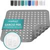 Engelbach® Tappetino doccia antiscivolo 53x53cm - Tappeto con 2 ganci per asciugatura rapida - Senza BPA, antimuffa e antibatterico - Lavabile in lavatrice