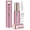 Lerkely Rimozione peli del viso per donne, rasoio elettrico USB, per sopracciglia, senza dolore, per il corpo, peli del viso, labbra, mento, sopracciglia, interruttore con luce LED