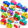 JOYIN 16 Pezzi Macchinine dei Cartoni Animati, Set di Macchinine in Gomma Morbida, Mini Veicoli Giocattolo, Macchinina da Bagno per Bambini Piccoli, Regalo per Compleanno di Ragazzi e Ragazze