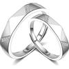 ODEROL Coppia di anelli di fidanzamento, fede nuziale in argento taglio rombo con zirconi bianchi di forma rotonda in argento sterling regolabile