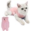 Catime Tuta per Recupero Gatti, Body Gatto Post Operatorio Sterilizzazione, Vestito Chirurgico Animale Domestico, Alternativa a Collare Gatto per Ferite Addominali o Malattie Pelle (L, Rosa)