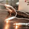 Hellum catena luminosa per interni con spina e interruttore on/off, 10 lampadine bianco caldo, tratta illuminata 1,35 m, cavo bianco, per albero di Natale, ghirlande e decorazioni, <59lm 150544