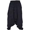 Gheri - Pantaloni harem da uomo in cotone leggero Nero Large