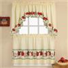 CHF & You Tenda per finestra in stile country con motivo mela rossa, 142 cm, multicolore