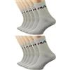 Fila Calze Sportive (Pacco da 12) Uomo (IT, Numero, 39, 42, Regular, Regular, 6 Nero/6 grigio)