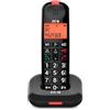 SPC Comfort Kairo - Telefono cordless anziani con tasti grandi, suono extra amplificato, compatibile con apparecchi acustici, funzione blocco chiamata, segnale luminoso, 2 memorie dirette - Nero