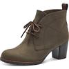 MARCO TOZZI Stivaletti Donna con Lacci Eleganti con Tacco a Blocco, Khaki Comb, 36 EU