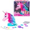 Barbie - Styling Head Unicorno, testa pettinabile con criniera dalla fantasia colorata, tanti accessori per lo styling e adesivi scintillanti, giocattolo per bambini, 3+ anni, HMD83