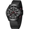 BY BENYAR BENYAR Orologio da uomo Military Time Code Watch Mesh Bracelet Simulated Quartz Movement Business Date Waterproof Watch Men's Gift BY-5200M, Nero