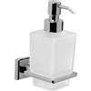 GEDY | Dosasapone Colorado, Dispenser Sapone in Acciaio Inox, Cromall e Vetro Satinato, Fissabile con Viti Incluse o Colla, 15,5x7x11cm, Nero Matt, Capacità 230ml