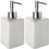 Gedy Queenstown Dosasapone, Misure e Peso: 16, 5X6,5 CM & 0,48 kg, Dispenser Sapone Bagno in Ceramica Ecologica, Finitura Bianca, Design R&S, 2 Anni di Garanzia, Unica (Confezione da 2)