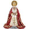 DRW Madonna della Macarena Rossa Regina e Signora di Siviglia in Resina Dipinta a Mano 12x10x15 cm