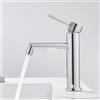 Ulytid Rubinetto Bagno Lavabo, Miscelatore Lavabo Bagno Monocomando Fredda e Calda Regolabile con Aeratore Rimovibile, Rubinetteria Acciaio Inox con Altezza bocca 111 mm, Finitura Cromata, Argento