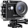 Dragon Touch Vision 3 Action Camera - 4K30FPS 20MP Impermeabile Subacquea Fotocamera 170° Grandangolare WiFi Sport Cam con 2 Batterie, Telecomando e Kit Accessori di Montaggio
