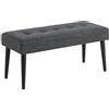 AC Design Furniture Gloria - Panca con rivestimento strutturato in grigio scuro e gambe in acciaio nero, stile moderno, per sala da pranzo, mobili da corridoio, 95 x 45 x 38 cm