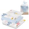 INTERBABY · Set di 3 Mussole di Bambù JUNGLA bluper neonati · 55x70 cm · Bambù&Cotone