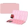 YUNKOZAND Switch Game Card Case Compatibile con Switch/OLED/Lite, Portable Switch Game Halter con 24 Giochi Cartridge Slot&24 SD Card Storage, Accessori da Viaggio Switch Game Case (Pink)