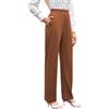SEBOWEL Pantaloni lunghi da donna per il tempo libero, eleganti, a vita alta, con tasche, Grigio 1, XL