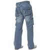 Ze ENZO Pantaloni Jeans Denim Cargo da Combattimento Firmati per Uomo Stonewash Chiaro 46W / 32L