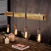 GBLY Lampada da tavolo da pranzo vintage in legno da 80cm, 4 x E27 max. 25watt Lampada a sospensione industriale regolabile in altezza per sala da pranzo cucina bar ristorante