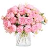 Hobyhoon Set di 4 mazzi di peonie artificiali per decorazione di vasi, matrimoni, decorazione per la casa (rosa chiaro)