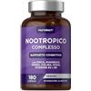 Horbäach Nootropico Potente | Integratore cerebrale per concentrazione e memoria | 180 capsule vegane | Brain and Focus Supplement | Horbaach