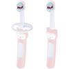 MAM Baby's Brush (Set da 2), Spazzolino denti bambini 6+ mesi con impugnatura antiscivolo, Spazzolino setole morbide per i primi dentini, Neonato accessori utili con anello di sicurezza gola, Rosa
