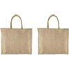 Leviatan EKO Borsa Juta 42x36cm - Borse 100% iuta, Shopper, Shopping Bag - Juta Naturale, Robusto e Grande (Confezione da 2)