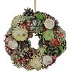 Flair Flower Corona naturale con coni veri, perle di loto, bacche, decorazione da parete, ghirlanda da tavolo, decorazione dell'Avvento, ghirlande natalizie, materiali naturali, fiori artificiali