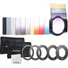 Keppy Kit di 13 filtri colorati sfumati per Cokin serie P con portafiltri + anello adattatore (52 mm/58 mm/62 mm/67 mm/72 mm) + borsa + panno