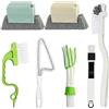 QeeHeng Set di 7 spazzole per la pulizia domestica, strumenti di pulizia per scanalature e finestre, tende veneziane, porte scorrevoli e tastiera, condizionatore d'aria, griglie di ventilazione per