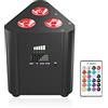 ZonQoonz Par LED RGBW Ricaricabile con 4400mAh Batteria, 3 LED Luci da Discoteca Supporto Telecomando /DMX Controllo per Matrimonio Discoteca DJ Disco