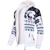 Nebulus Giacca da uomo NORON, con cappuccio, elegante maglione in stile norvegese, Bianco-nero, M