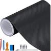 NewL Vinile Fibra di Carbonio 3D Adesivo Nero 30x300cm e Kit Installazione | Vinile fibra carbonio 3D opaco texturizzato, canali aeranti, estensibile, colla senza residui, per auto, moto e mobili
