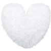 Brandsseller - Cuscino a forma di cuore, con fiori e rose, effetto 3D, complemento d'arredo, Microfibra, Bianco crema, 40 x 40 cm