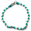 Spadarella Gioielli Spadarella spadino bracciale con pepite in argento 925 di diametro 4 mm e cotone nautico turchese.Fatto a mano.Unisex.Lunghezza 17 cm.
