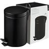 PREMIER Housewares Pattumiera 3 lt, Secchio di Plastica Interno, Nero Opaco