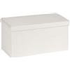 Bonlife Poggiapiedi pieghevole con vano portaoggetti - Panca pieghevole, poggiapiedi in ecopelliccia, scatola portaoggetti a cassetta, bianco, 80 x 40 x 40 cm