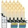 yunsheng 20 candele per albero di Natale con telecomando e timer, luce bianca calda, senza fili, a batteria, senza fiamma, IP64 (include 20 batterie AA)
